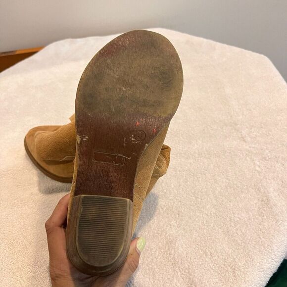 Limelight Brown Ankle Boots Floral Leather Womens 9 Block Heel Cowgirl Western - Picture 6 of 11